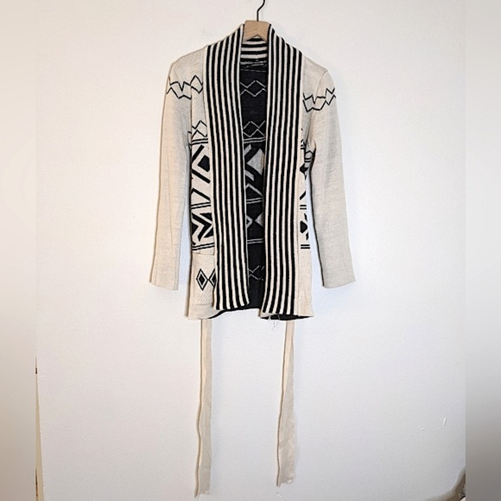 Ash Rain+ Oak Open Front Cardigan with Waist Tie size Medium